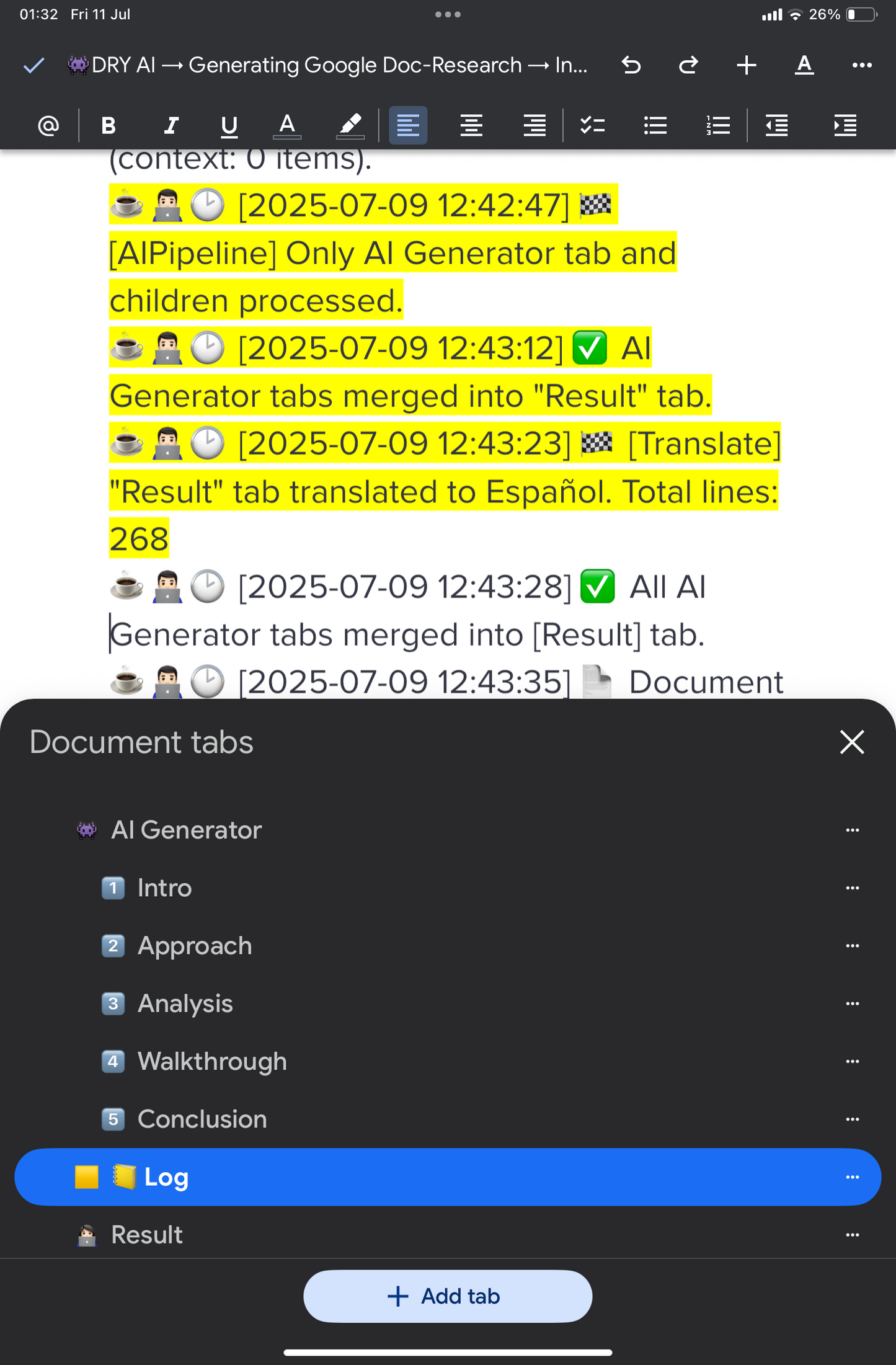 👾 DRY AI → Generador de análisis/investigación de Google Docs